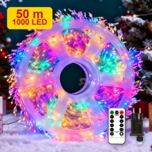 Instalatie De Craciun EDAR Fairy Light Pentru Interior / Exterior Sau Brad, 1000 Led-uri Culoare Multicolor, Lungime 50 Metri...