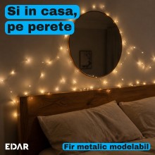 Instalatie De Craciun EDAR Fairy Light Pentru Interior / Exterior Sau Brad, 1000 Led-uri Culoare Alb Cald, Lungime 50 Metri, ...