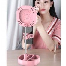 Lampa circulara patrata EDAR® de machiaj, cu oglinda si suport telefon/accesorii, 64 leduri, roz Lampa circulara patrata EDAR® de machiaj, cu oglinda si suport telefon/accesorii, 64 leduri, roz