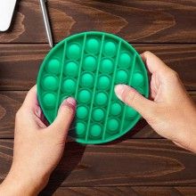 Jucarie antistres EDAR® senzoriala din silicon, pentru copii, impermeabila, forma rotunda, verde
