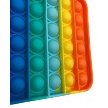 Jucarie antistres SIKS® senzoriala, din silicon, impermeabila, patrat, multicolor
