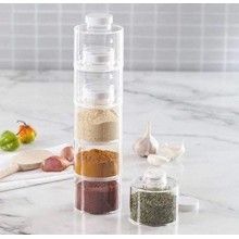 Set EDAR® recipiente pentru condimente, 12 piese cu capac, plastic, transparent Set EDAR® recipiente pentru condimente, 12 piese cu capac, plastic, transparent