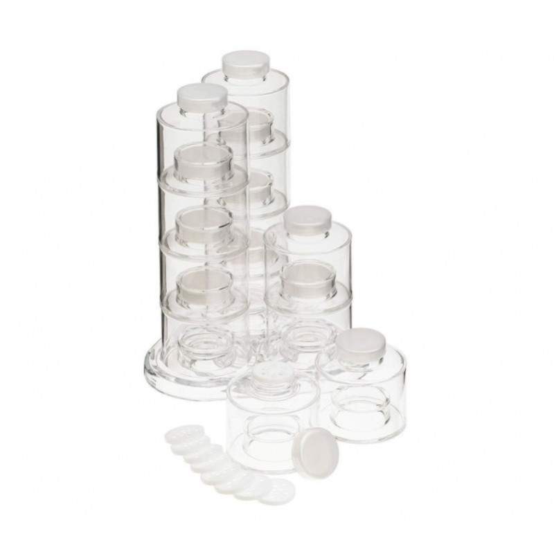 Set EDAR® recipiente pentru condimente, 12 piese cu capac, plastic, transparent Set EDAR® recipiente pentru condimente, 12 piese cu capac, plastic, transparent