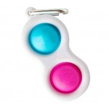 Jucarie senzoriala EDAR® tip breloc, joc antistres, 2 bule de silicon, multicolor