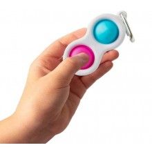 Jucarie senzoriala EDAR® tip breloc, joc antistres, 2 bule de silicon, multicolor