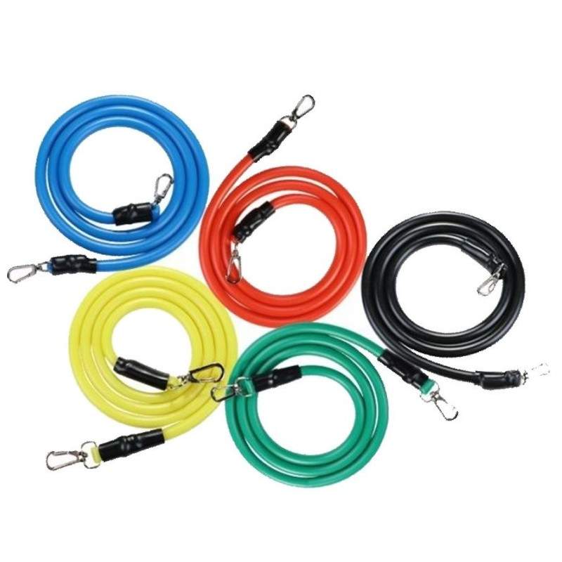 Set sistem de antrenament EDAR® 5 corzi elastice fitness, extensibile, cu accesorii, 120 cm