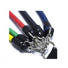 Set sistem de antrenament EDAR® 5 corzi elastice fitness, extensibile, cu accesorii, 120 cm