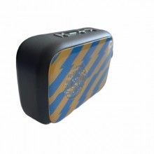 Boxa portabila SIKS® cu baterie reincarcabila, mini difuzor, cablu USB, albastru/maro