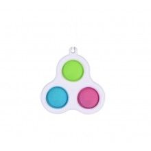 Jucarie senzoriala EDAR® tip breloc, joc antistres, 3 bule de silicon, multicolor