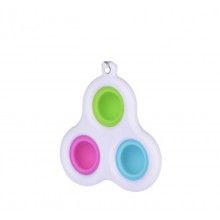 Jucarie senzoriala EDAR® tip breloc, joc antistres, 3 bule de silicon, multicolor
