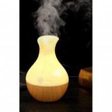 Difuzor aroma SIKS® umidificator, purificator aer, rezervor 130 ml, galben/lemn deschis
