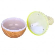Difuzor aroma SIKS® umidificator, purificator aer, rezervor 130 ml, galben/lemn deschis
