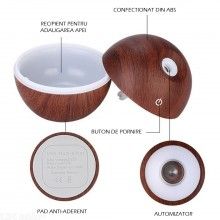 Umidificator aer SIKS® cu aromateraprie, LED multicolor, 130ml, maro Umidificator aer SIKS® cu aromateraprie, LED multicolor, 130ml, maro