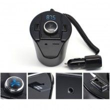 Modulator SIKS® auto multifunctional, dual USB, intrare AUX, FM, Bluetooth, culoare negru