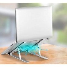 Suport laptop SIKS® pliabil, universal, aluminiu rezistent, argintiu