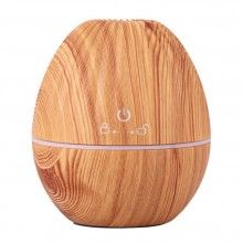 Umidificator EDAR® difuzor aromaterapie, purificator aer, lumini led, rezervor 130 ml, lemn deschis