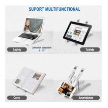 Suport laptop EDAR® pliabil, stand universal, ergonomic, aluminiu rezistent