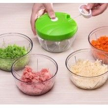 Tocator manual EDAR® pentru legume, 3 cutite, actionare cu snur, verde/alb Tocator manual EDAR® pentru legume, 3 cutite, actionare cu snur, verde/alb