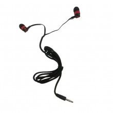 Casti audio SIKS® stereo, cu fir 1m, mini jack, negru-rosu