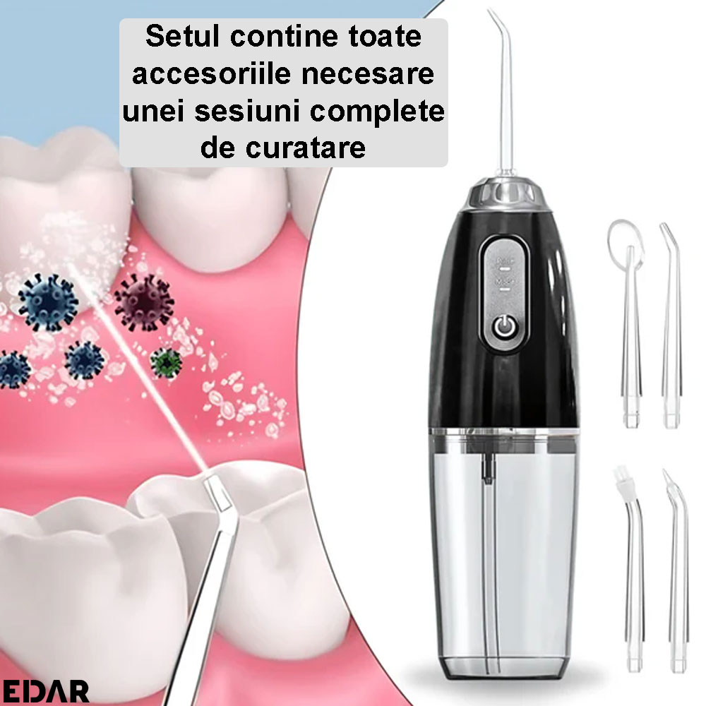 Accesoriile incluse in pachetul irigatorului bucal EDAR