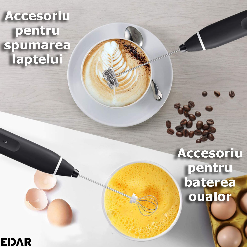 Accesoriile pentru spumarea laptelui si pentru baterea oualor incluse
