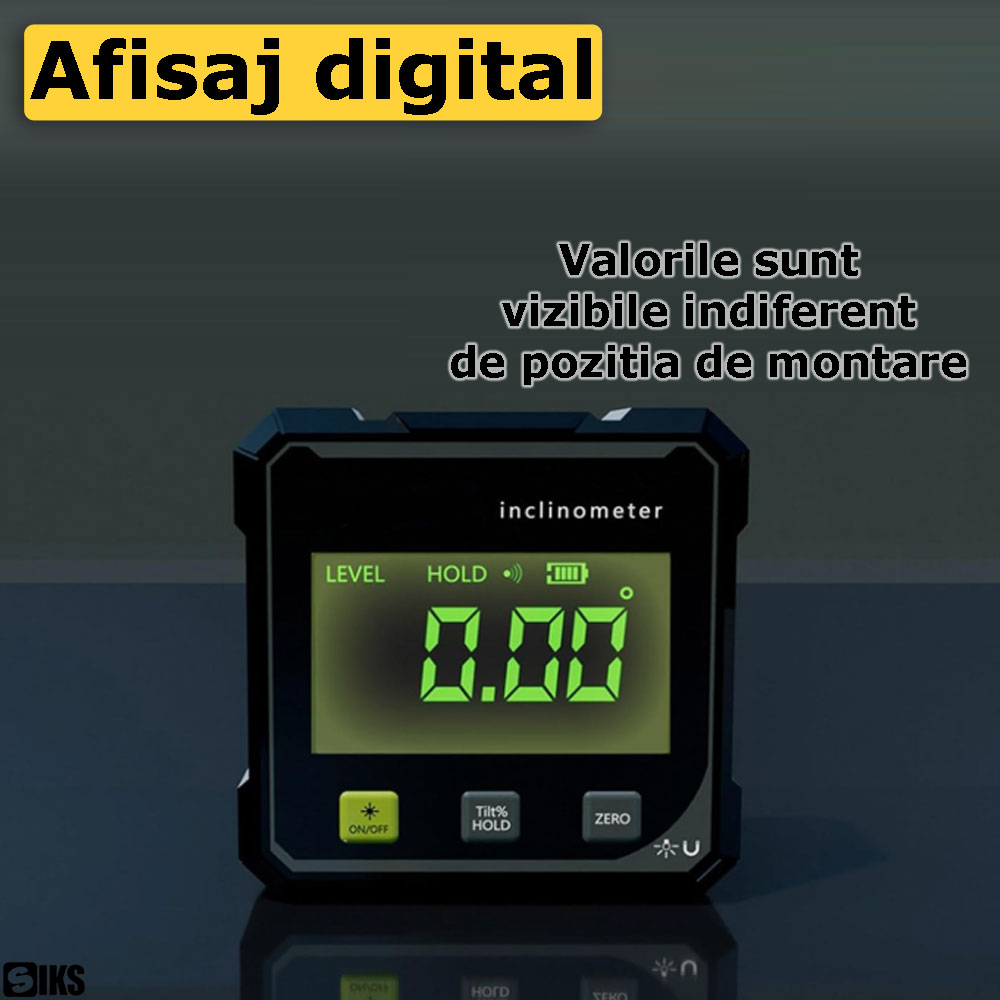 Afisajul digital al inclinometrului SIKS