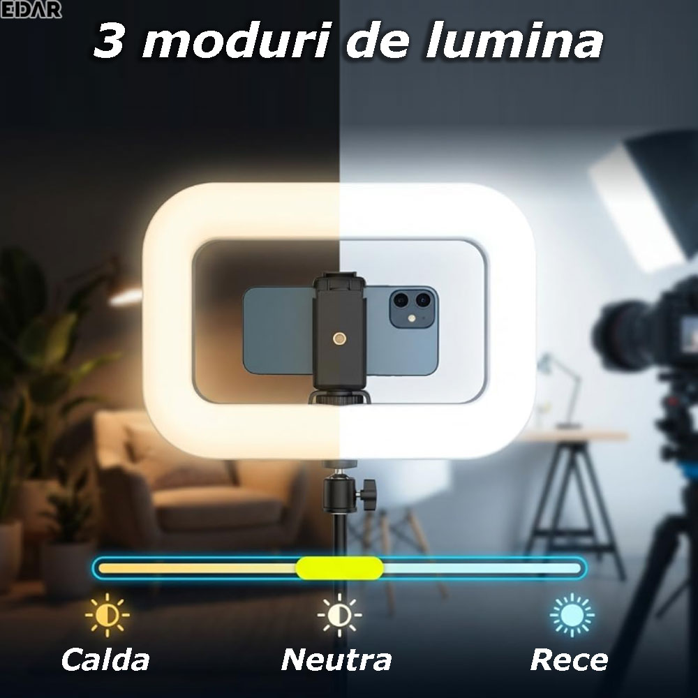 Cele 3 moduri de lumina ale lampii led ring light