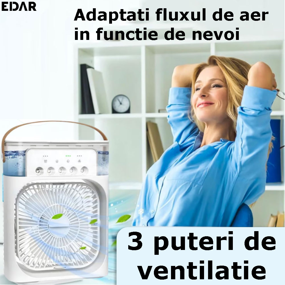 Cele 3 viteze de ventilatie ale ventilatorului portabil EDAR