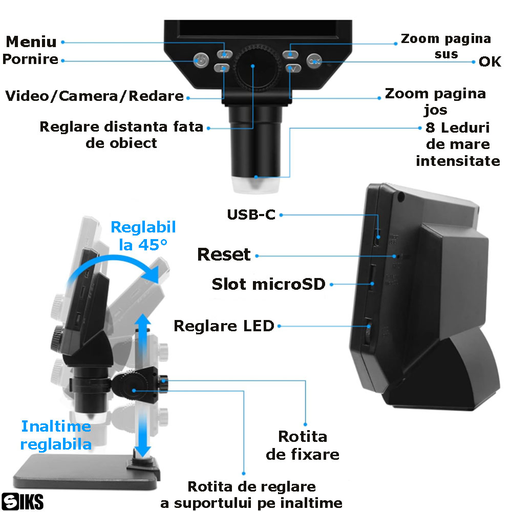 Componentele microscopului digital SIKS