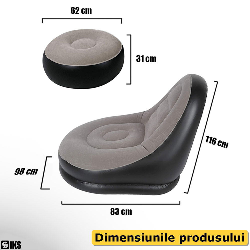 Dimensiunile fotoliului gonflabil SIKS
