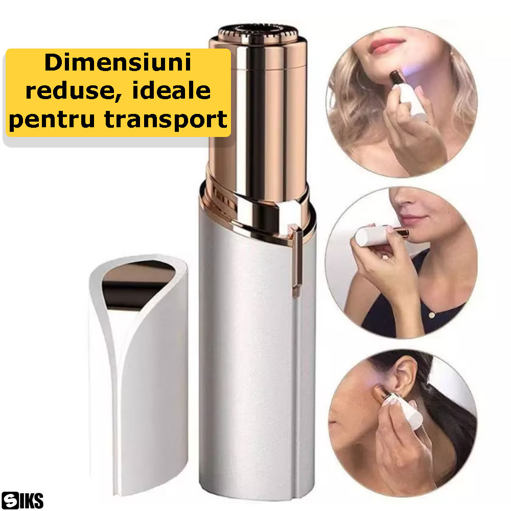 Dimensiunile reduse ale epilatorului facial cu baterii