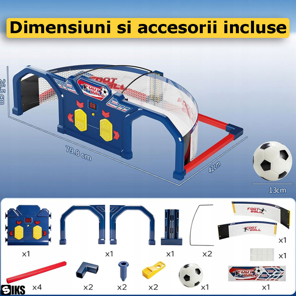 Dimensiunile si continutul pachetului setului pentru fotbal