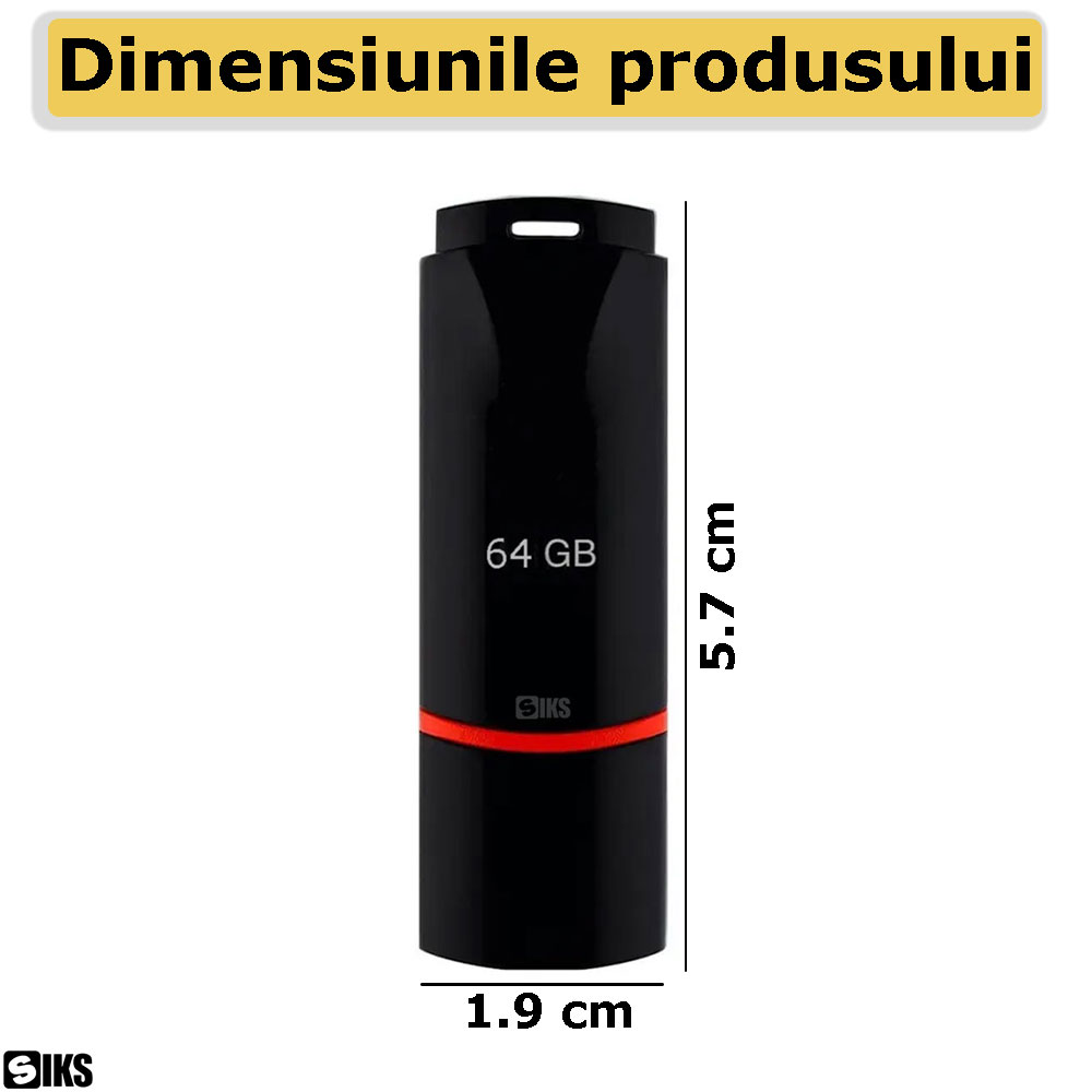 Dimensiunile stickului de memorie de 64 GB