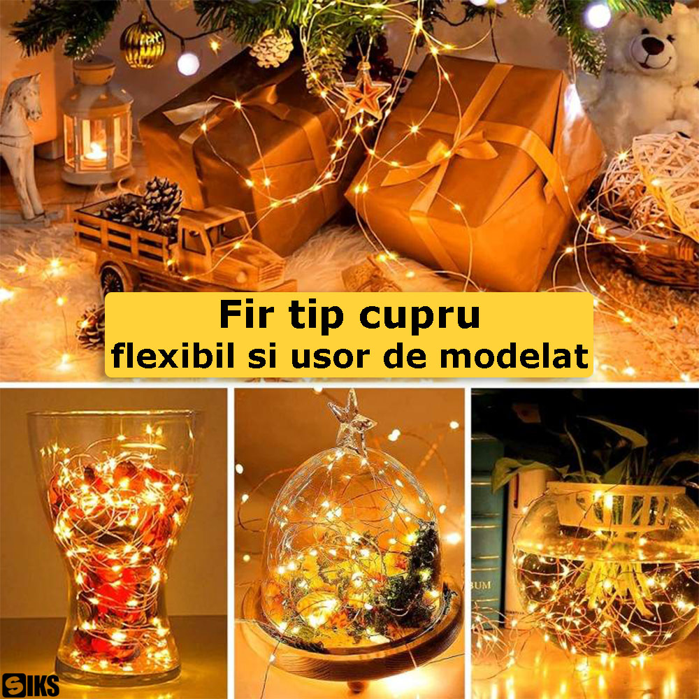Firul tip cupru al instalatiei de Craciun solare SIKS