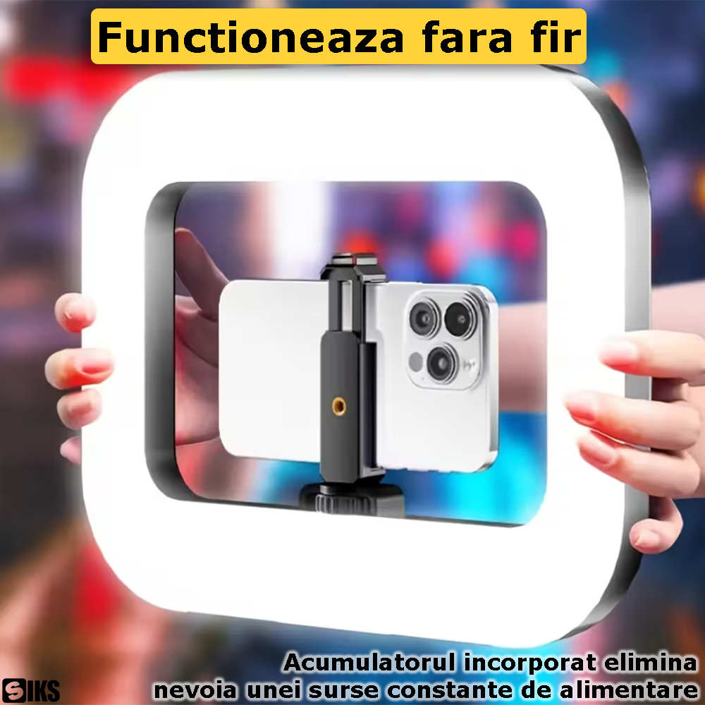 Functionarea fara fir a lampii ring led light SIKS