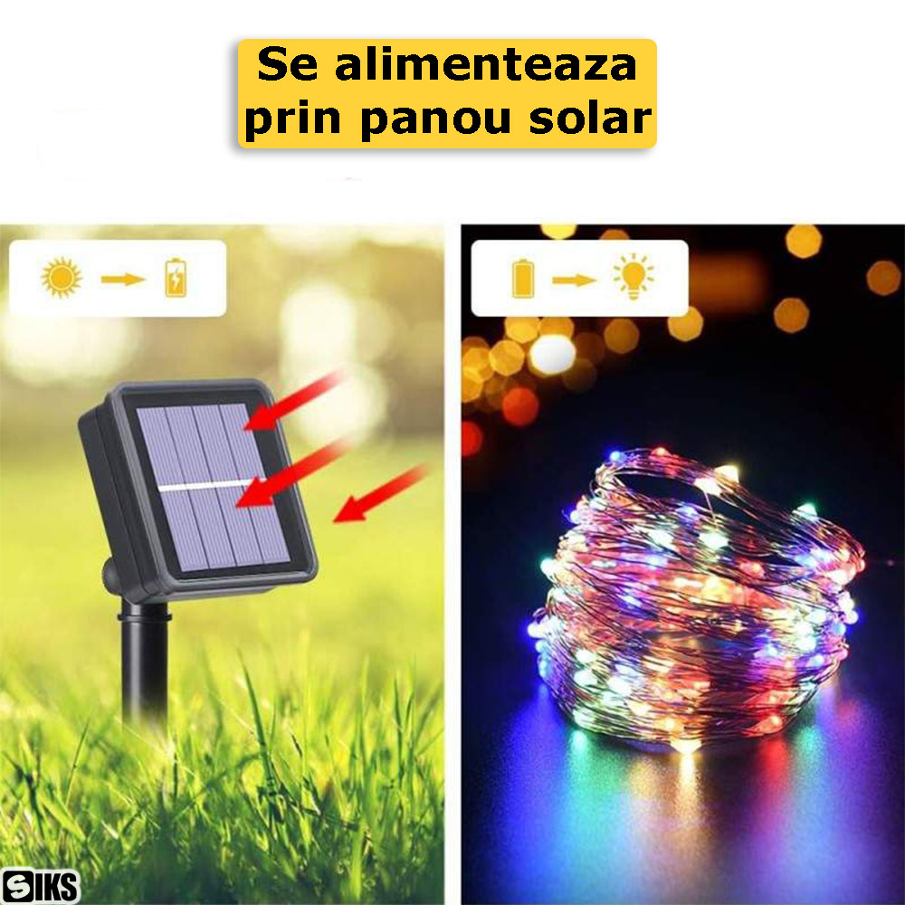 Modul de alimentare a ghirlandei luminoase solare, multicolore