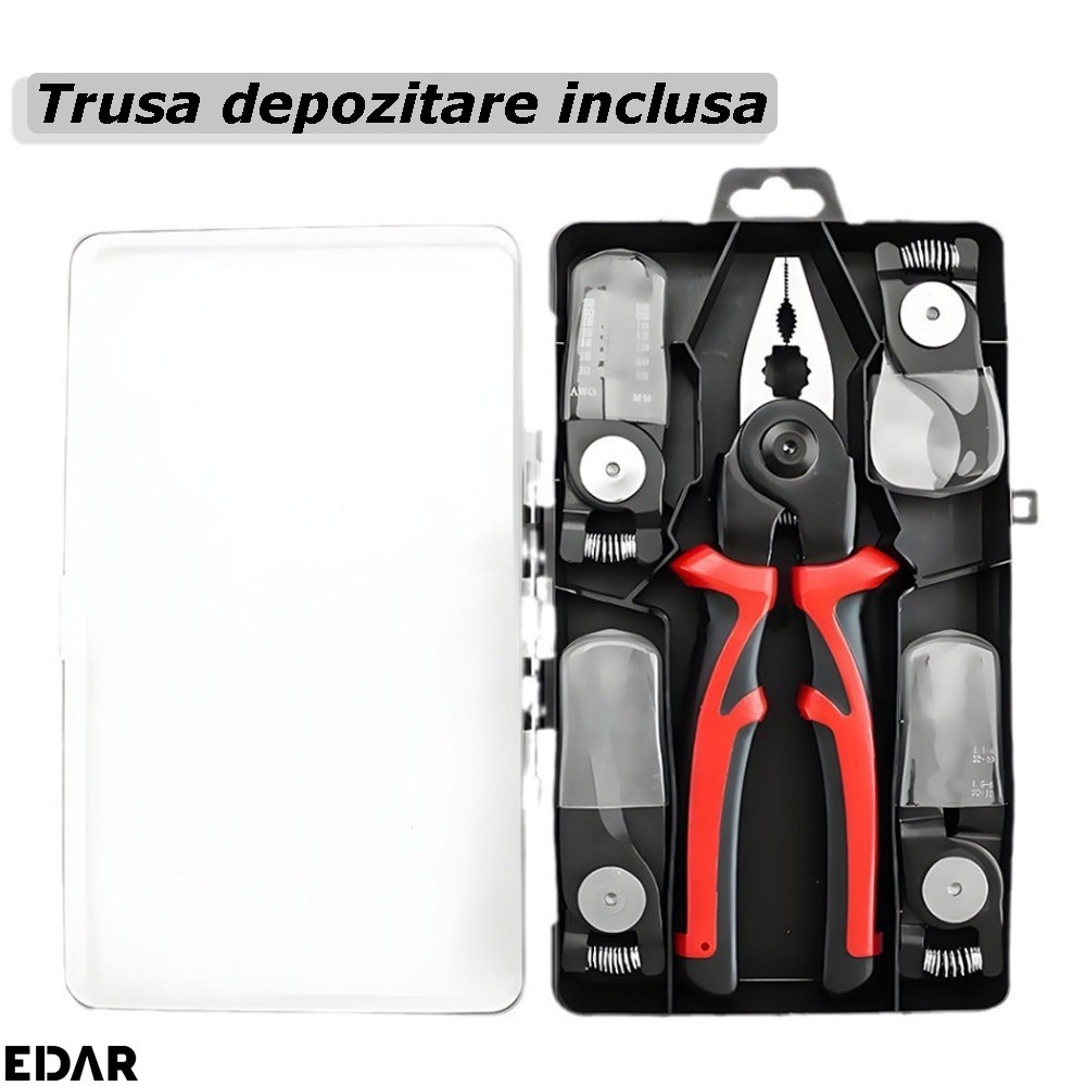 Organizarea accesoriilor clestelui multifunctional in trusa