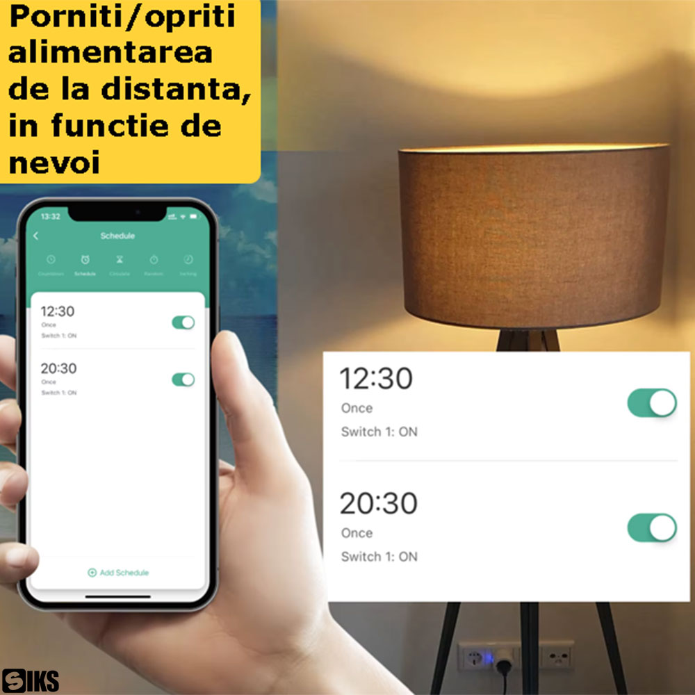 Pornirea si oprirea curentului utilizand priza inteligenta