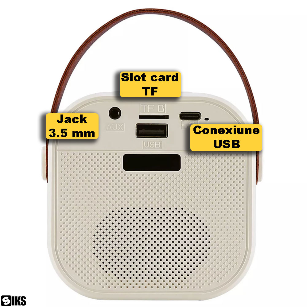 Sloturile si conexiunile boxei bluetooth bej, SIKS