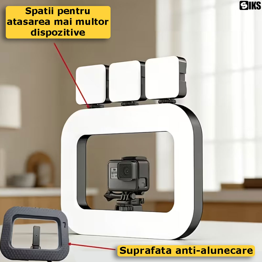 Structura lampii ring led light fara fir