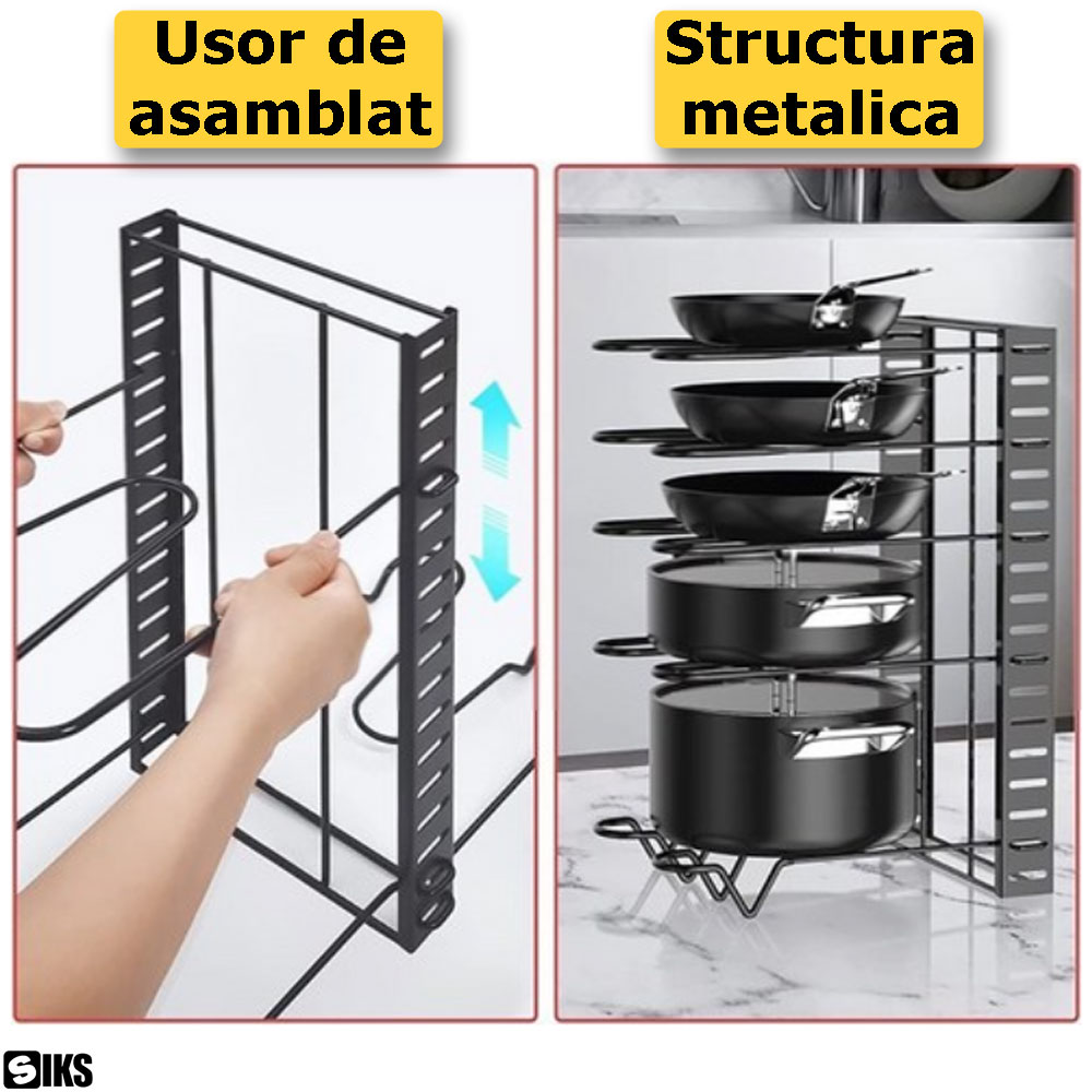 Structura metalica si asamblarea suportului organizator pentru vase