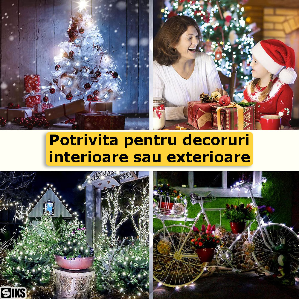 Utilizarea ghirlandei luminoase cu fir tip cupru in interior sau exterior