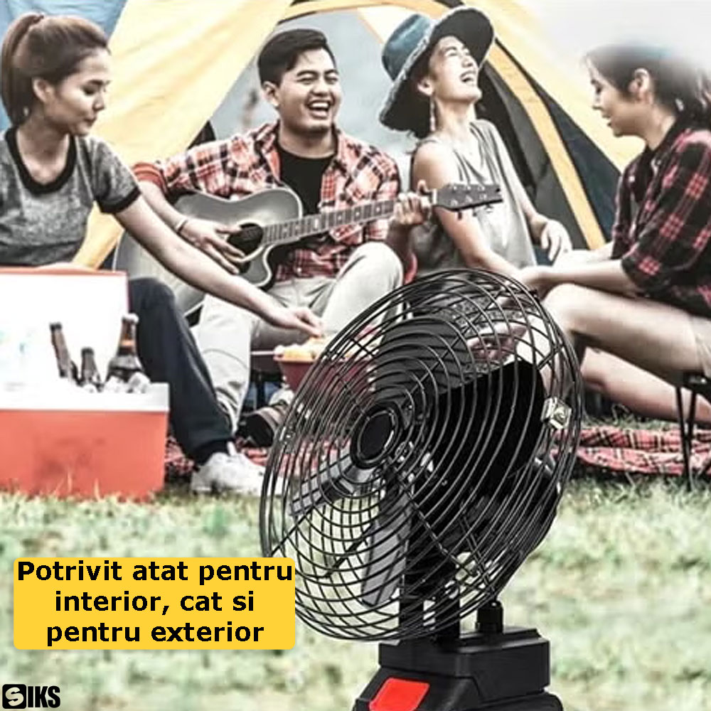 Utilizarea ventilatorului cu acumulator in interior sau exterior