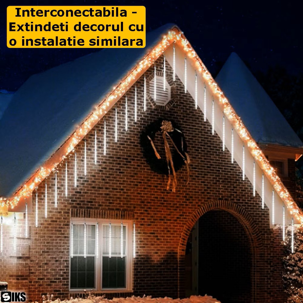 Instalatie De Craciun Tip Turturi Luminosi SIKS, Lungime Turture 50 Cm, 8 Tuburi, Alimentare Priza, Interconectabila, Pentru ExteriorInterior, 144 LED SMD, Lungime 2 m, Alb Rece (5).jpg