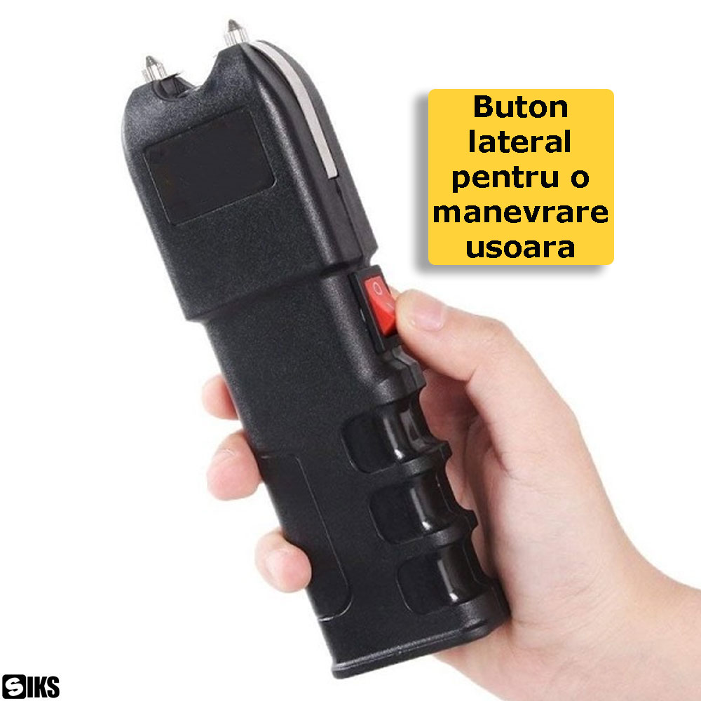 Amplasarea laterala a butoanelor dispozitivului electrosoc SIKS