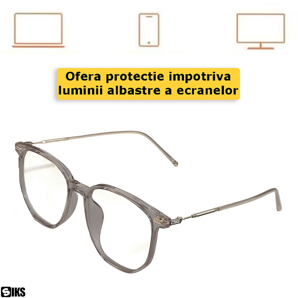 Protectia impotriva luminii albastre a ecranelor asigurata de ochelarii SIKS, negru