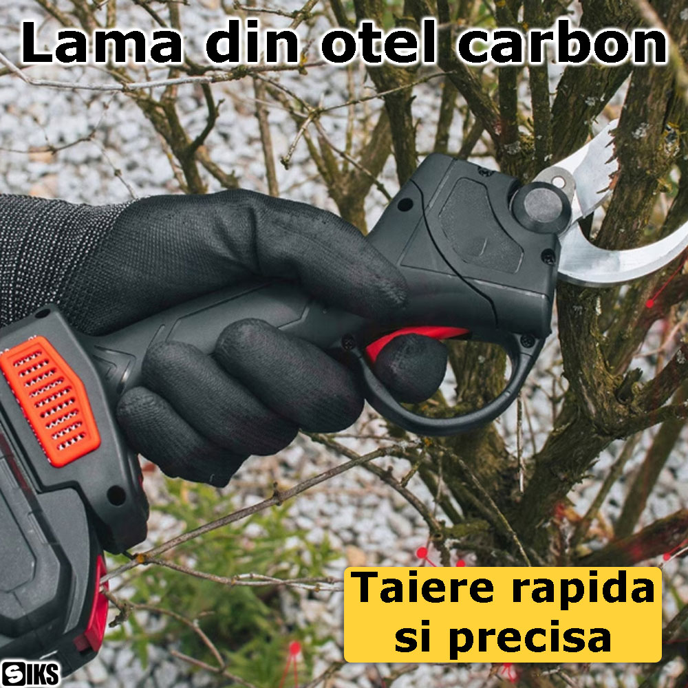 Lama din otel carbon a foarfecii automate pentru gradinarit SIKS, negru
