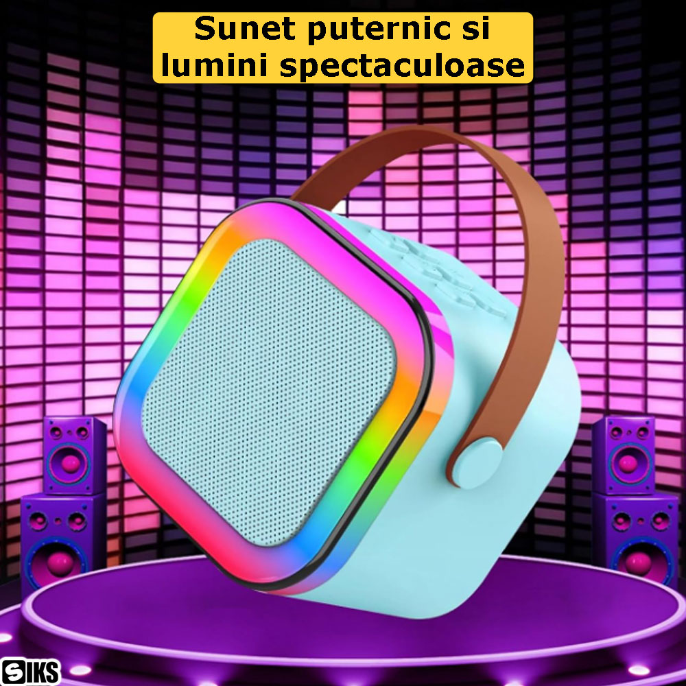Sunetul si luminile boxei si microfonului pentru karaoke SIKS