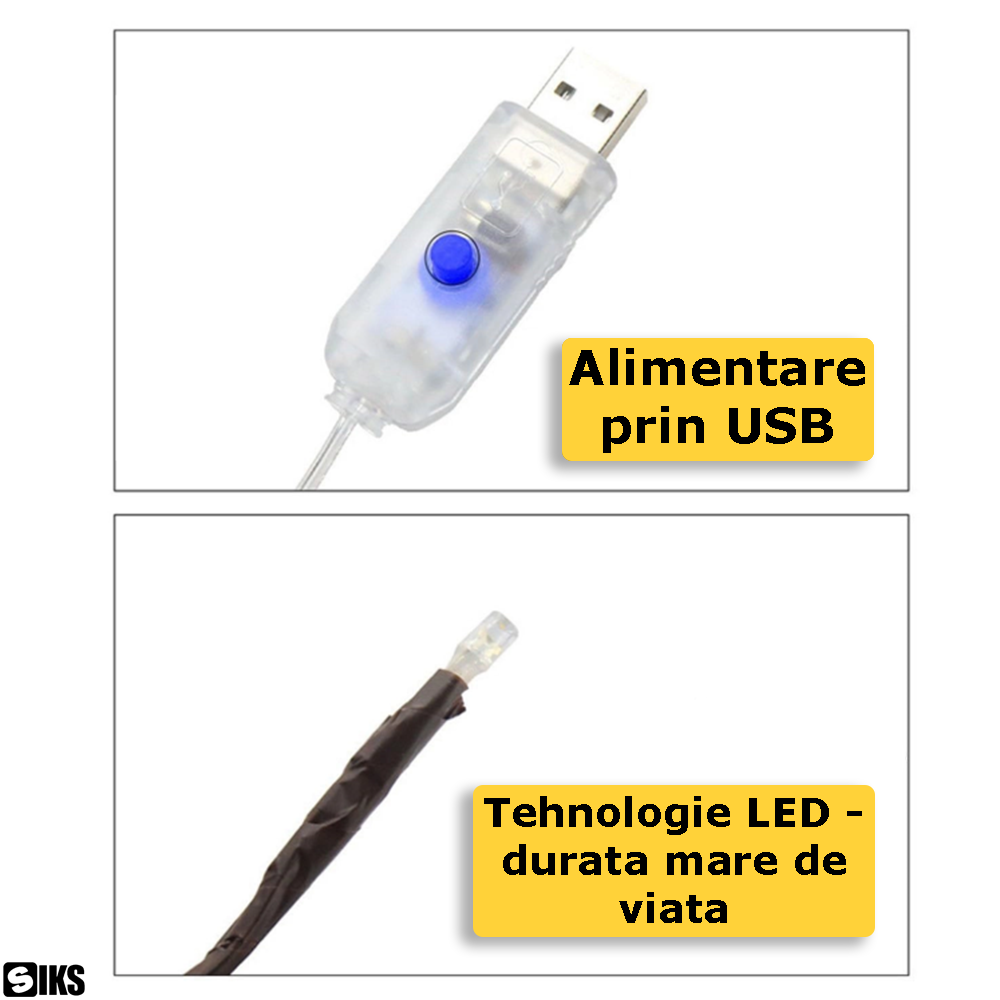 tehnologia led si alimentarea prin USB a ghirlandei luminoase decorative