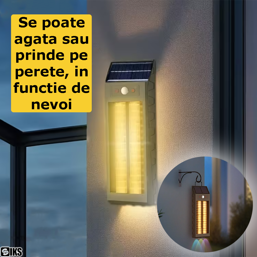 prinderea pe perete sau agatarea lampii solare siks